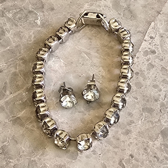 Vintage 1950 Coro rhinestone tennis bracelet set w/earring for Carol Channing - Picture 6 of 8